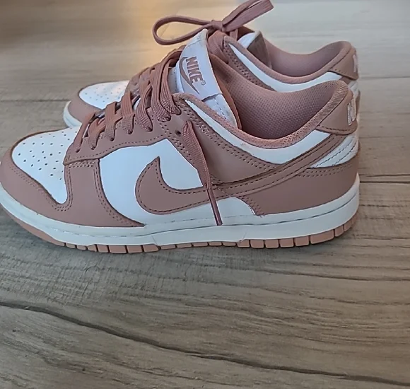 Nike Women's Dunks, Blush and White Sneakers - Picture 8 of 8